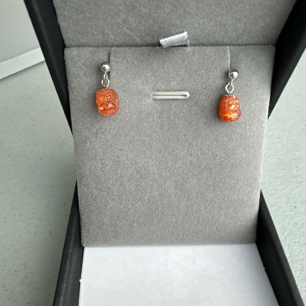 Sunstone Pixiu Silver Earrings